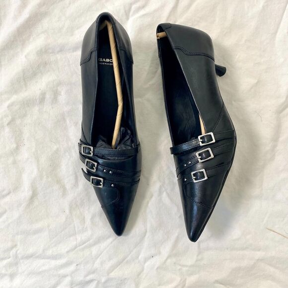 NEW Black Silver Vagabond Lykke 90s Style Leather Buckled Kitten Heels US 6 - Picture 7 of 8